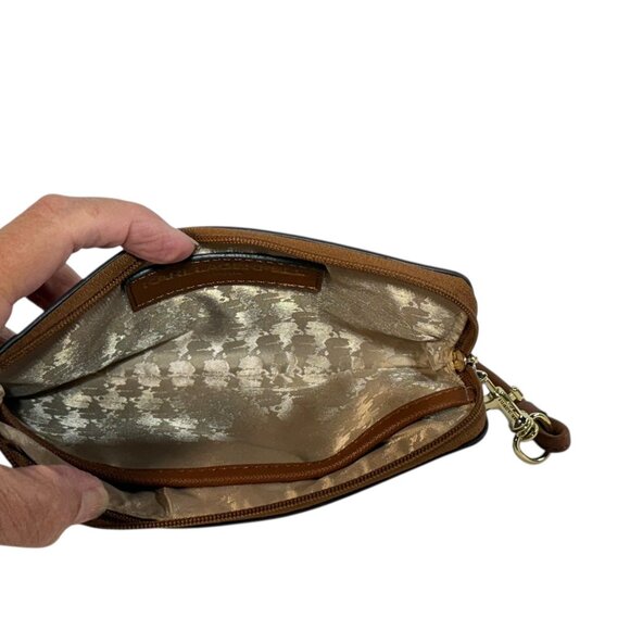 EUC Karl Lagerfeld Paris Faux Leather Wristlet - Caramel Brown - Picture 4 of 9